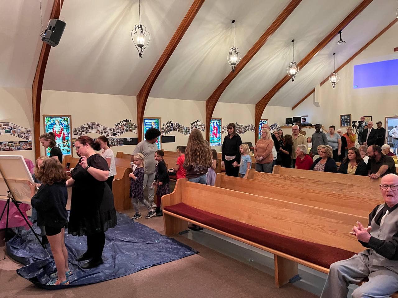 Church interior connected with worship and sacraments